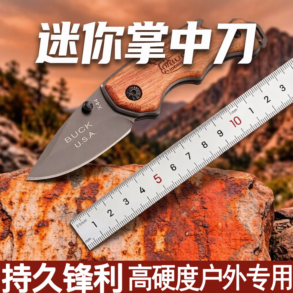 折叠刀多功能短刀户外刀水果刀自卫高锰钢开刃高硬度小刀便携军工图片