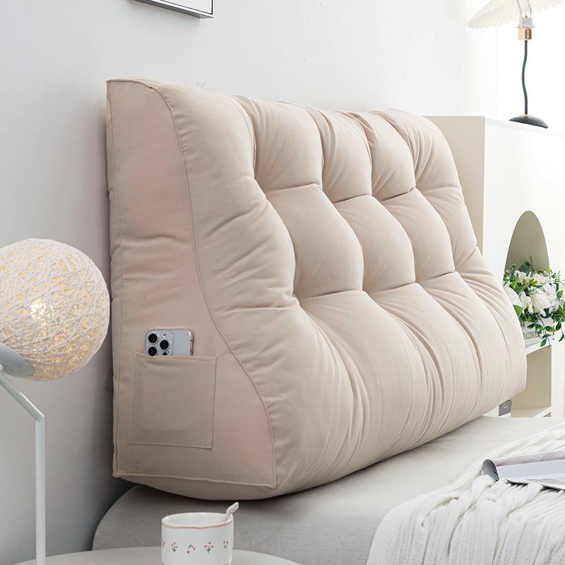 双人床头板软包三角靠垫抱枕榻榻米靠枕腰枕沙发靠背床上大号护腰