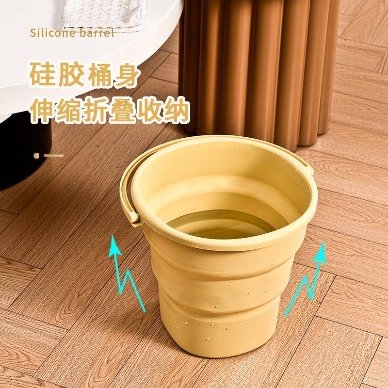 【包邮】户外写生折叠水桶便携式钓鱼桶大小号硅胶塑料车载水桶收