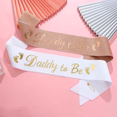 新款mommy to be准妈妈派对发箍肩带礼仪带 daddy to be绶带