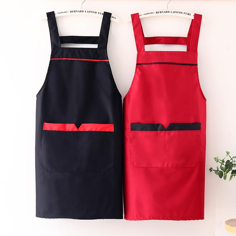 厨房防水围裙logo印字餐饮店服务员防油围腰女时尚工作服男士