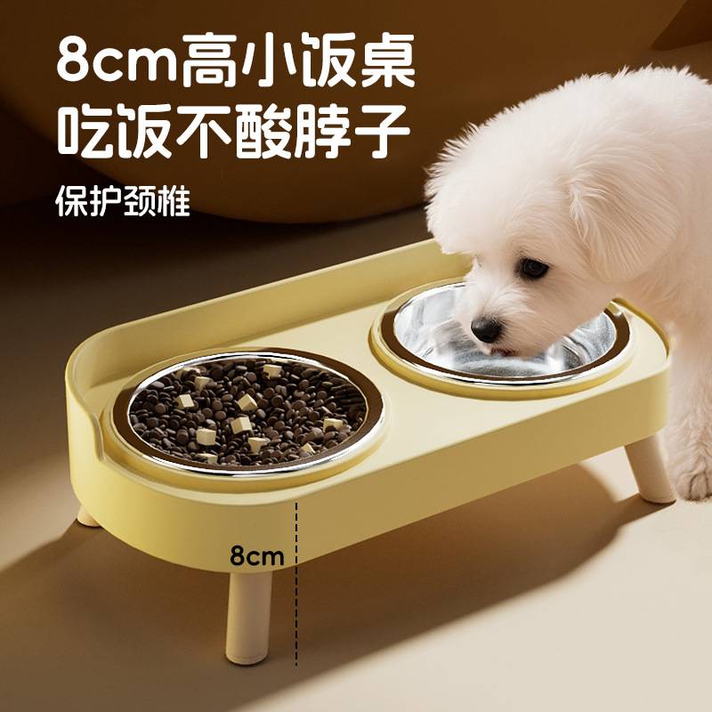 狗碗狗盆不锈钢狗食盆小型犬专用狗狗喝水碗吃饭盆一体防打翻宠物