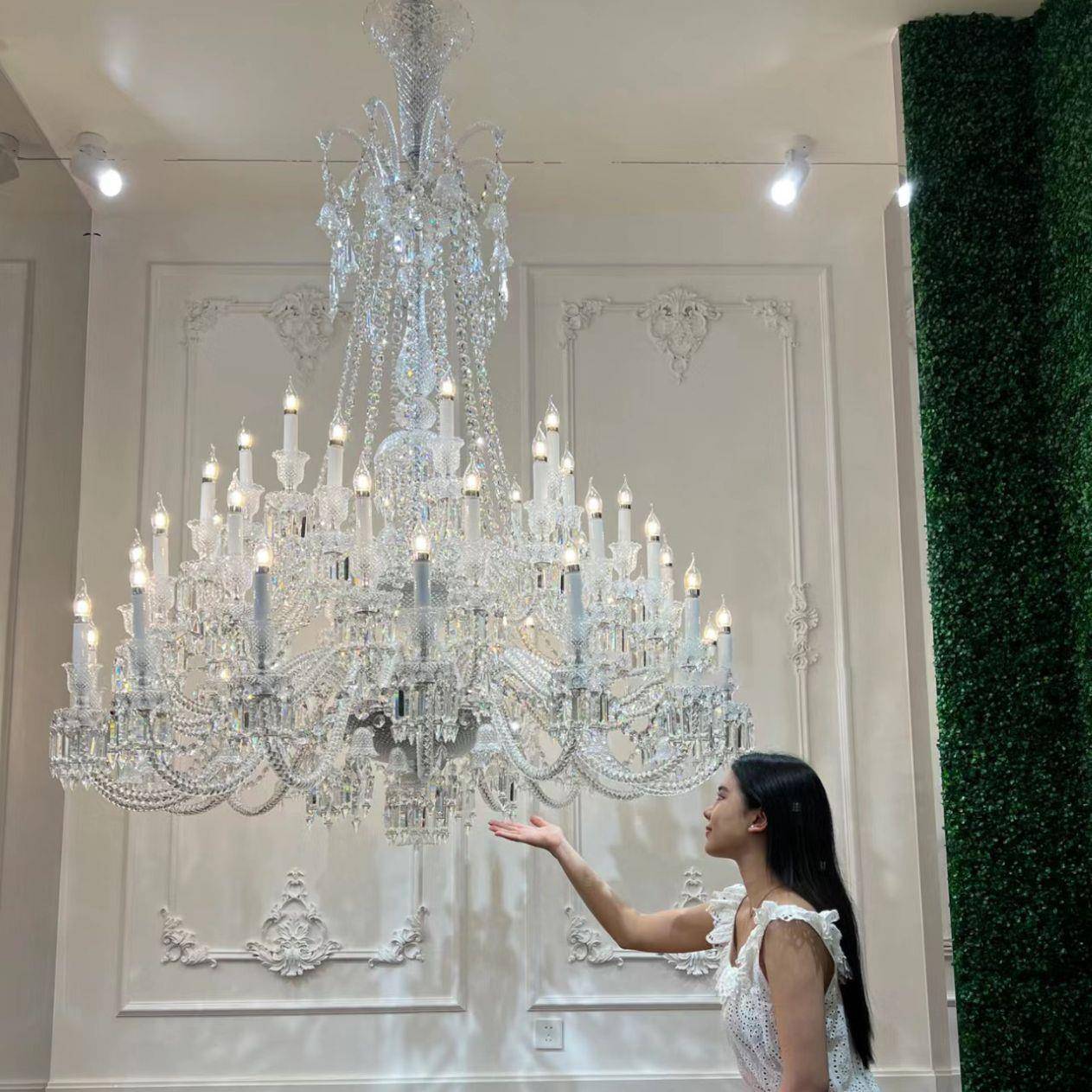 法式水晶大吊灯客厅餐厅吊灯酒店宴会厅现代轻奢蜡烛大气婚礼别墅