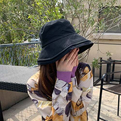 透气夏季时尚日系大檐防晒帽遮脸渔夫帽运动户外女成人帽子