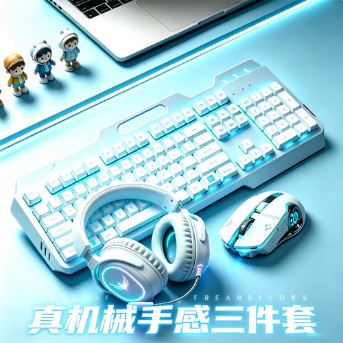 有线键盘鼠标套装耳机三件套