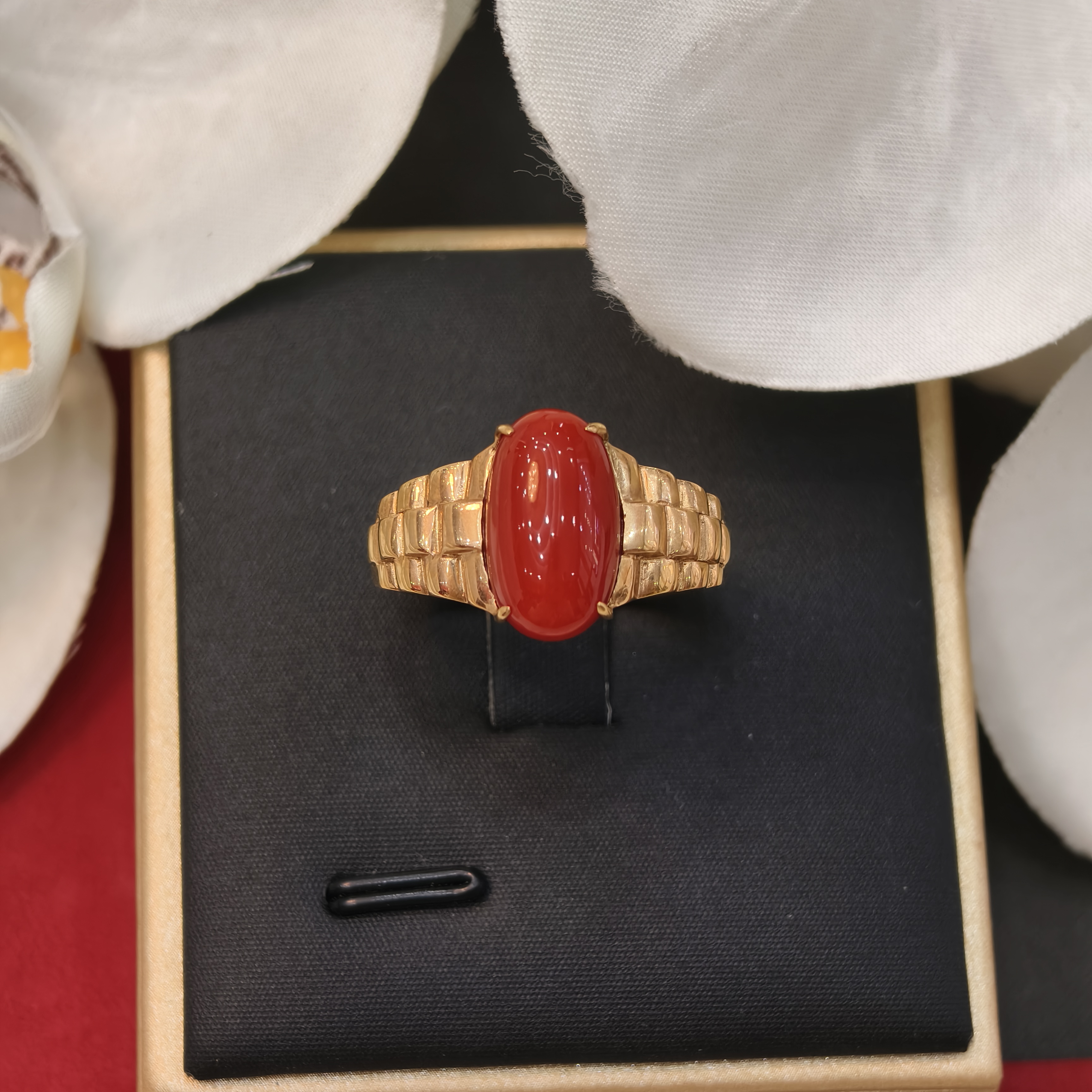 润石珠宝18k金珊瑚戒指1600005227