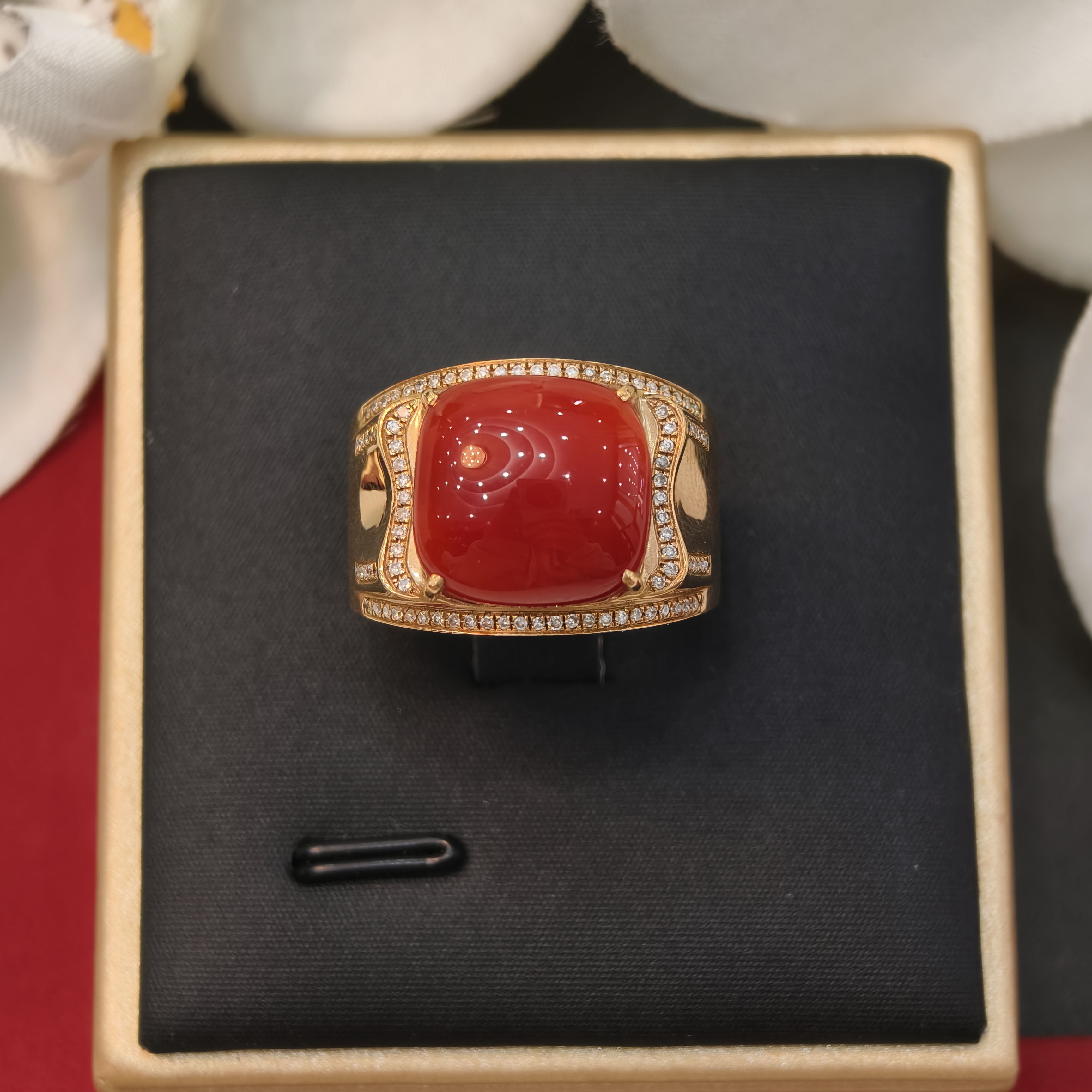 润石珠宝金750珊瑚戒指0400027064