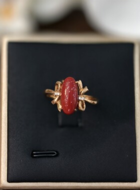 润石珠宝金750珊瑚戒指14#   KR2171001