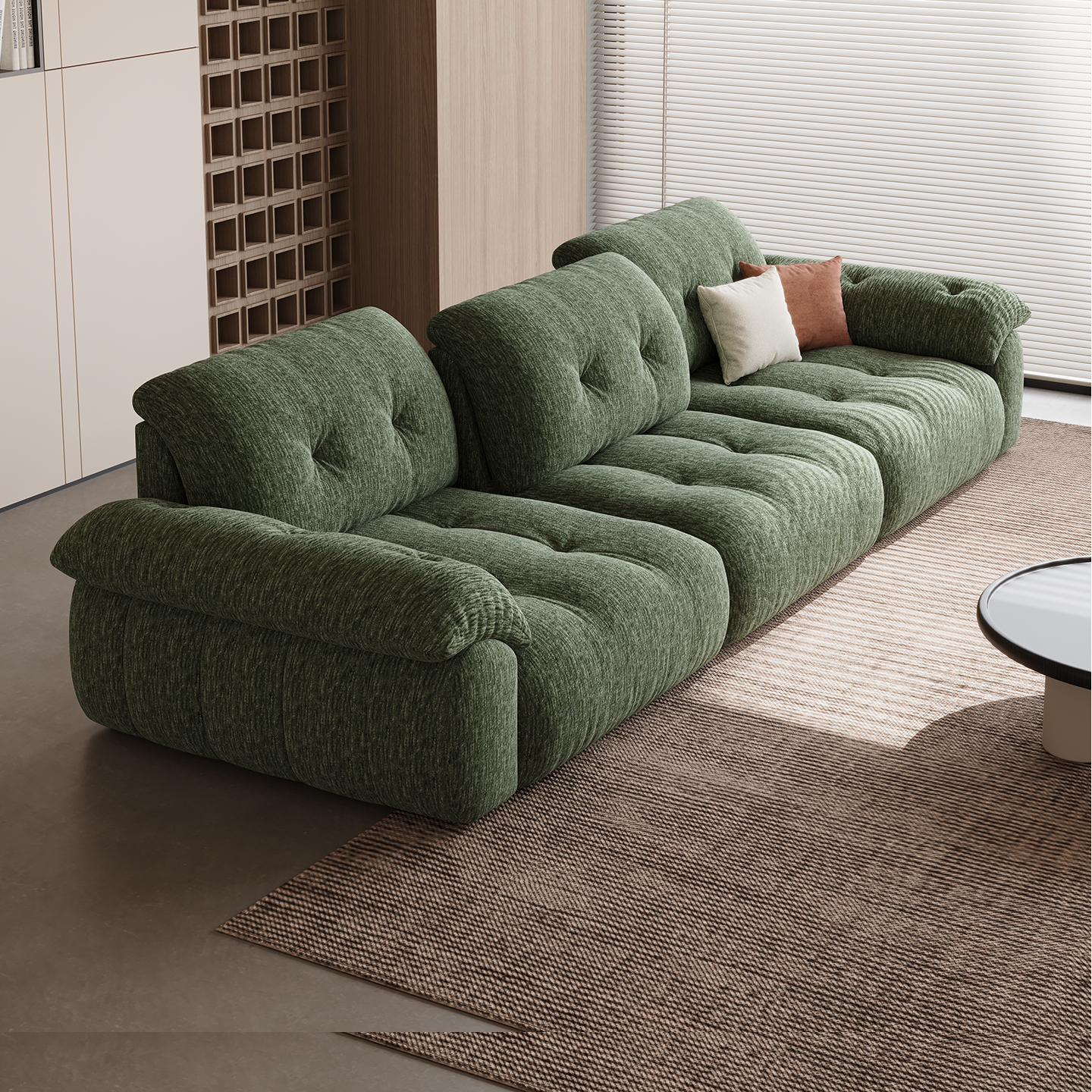 亲肤柔软雪尼尔绒+进口实木框架