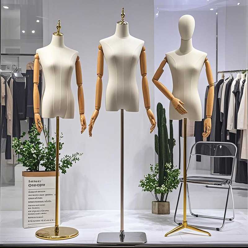 服装店橱窗模特道具女装半身模特展示架全身婚纱假人偶人台带头手