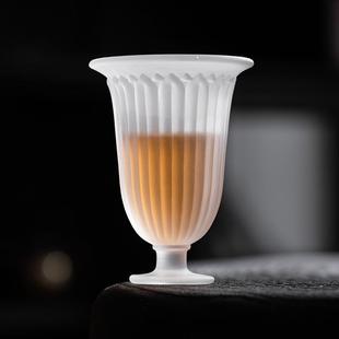 透明琉璃茶杯家用主人杯单杯个人专用品茗杯高颜值高脚喝茶杯子女
