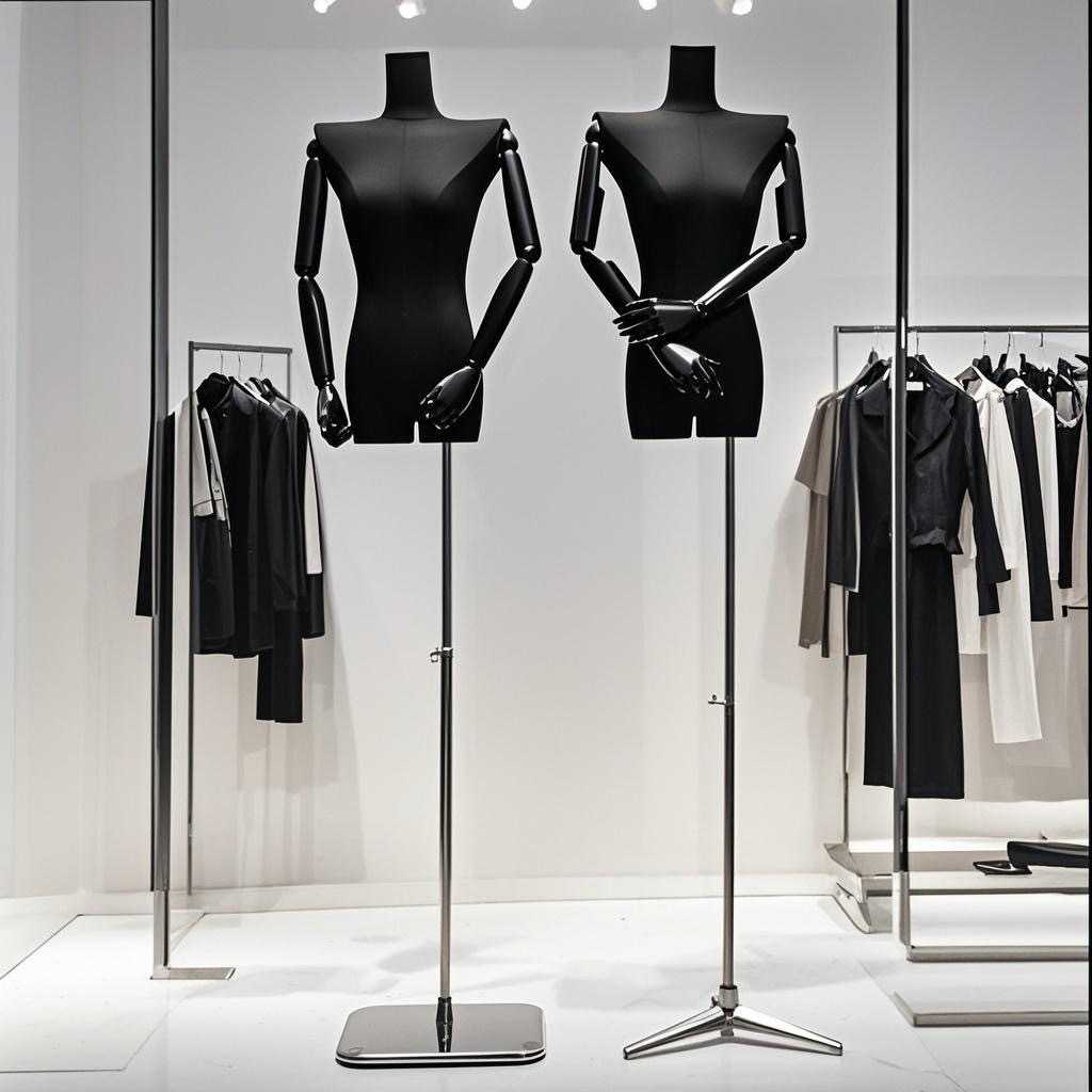 黑色大平肩模特道具女半身人台韩版服装店橱窗全身人偶模特展示架
