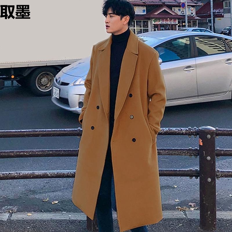 冬季毛呢大衣男中长款韩版过膝加厚呢子风衣感休闲英伦外套潮帅