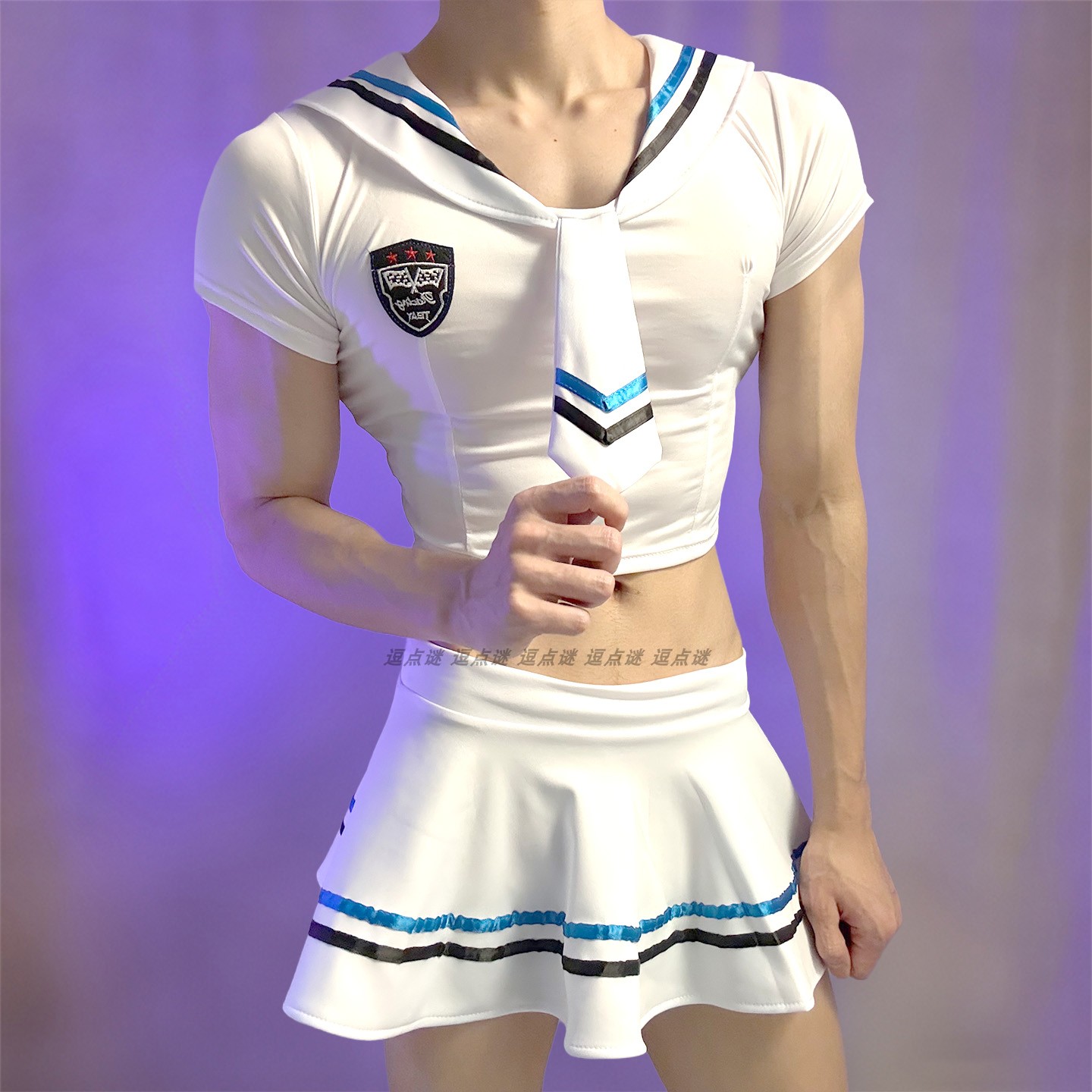 男生qq套装日系jk清纯可爱学生水手服超短百褶裙激情诱惑免脱制服图片