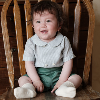 英伦风复古男童夏季短裤套装