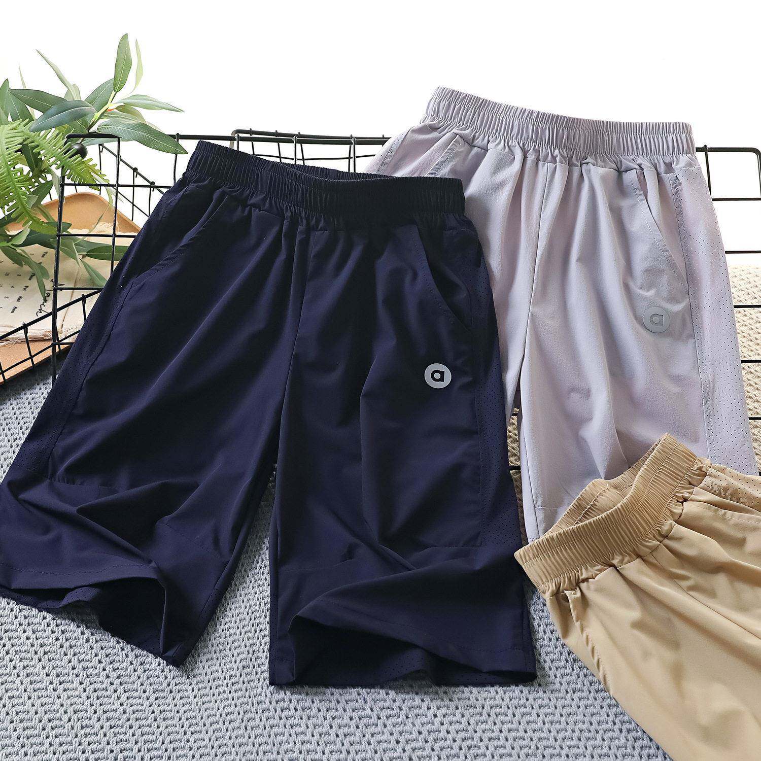 中大童夏季冰丝速干裤P一件包邮夏季户外速干短裤休闲儿童七分裤
