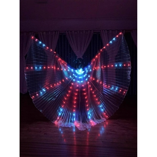 led发光翅膀舞蹈肚皮舞道具变色幻彩酒吧舞厅金翅表演出服饰舞会