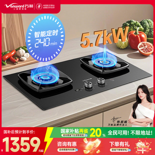 万和5.7kW猛火燃气灶家用厨房灶具天然气双炉头灶台S5官方旗舰国