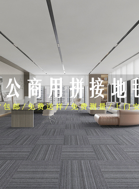 办公室地毯方块拼接PoVC阻燃会议室写字楼台球厅客厅卧室隔音地垫