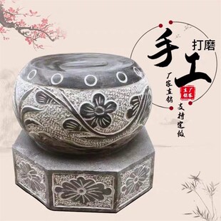 柱基石柱脚石石鼓青石p柱础石底座墩子柱顶石石雕仿古空心石柱墩