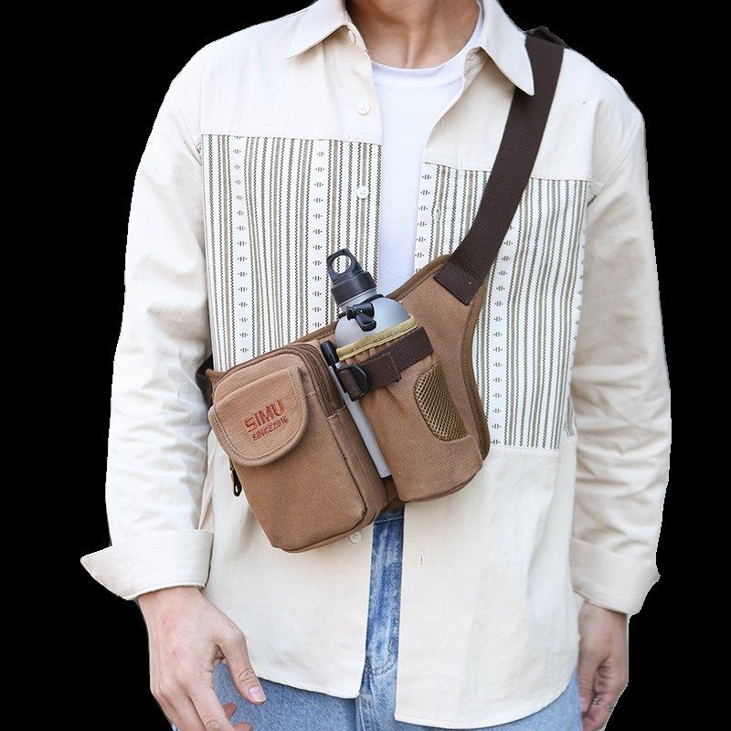 思牧腰包胸包男帆布n新款休闲单肩斜跨跑步运动手机水壶耐磨多功,箱包皮具/热销女包/男包,胸包,淘宝优惠券,粉丝福利购,淘宝优惠卷