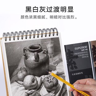 秀普炭画铅笔炭墨铅笔软碳笔素描铅笔特软美术生素描装