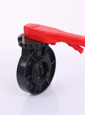 PVC手柄蝶阀 工业级EPDM对夹式 PVC蝶阀塑料灰色110手动