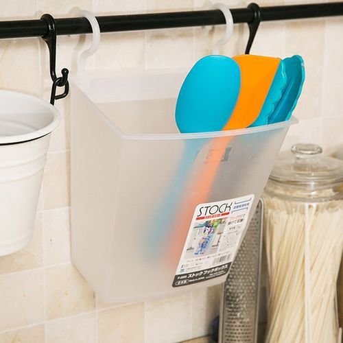 日本进口FUDOGIKEN厨房收纳篮塑料篮悬挂置物盒宿舍床头挂钩篮