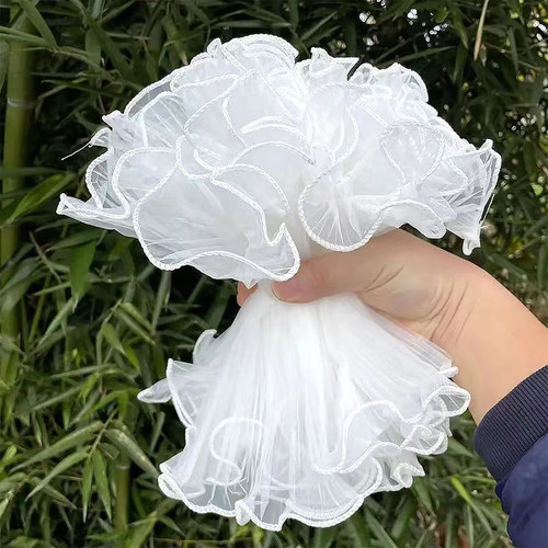双边素色浪花纱鲜花花束内衬网纱