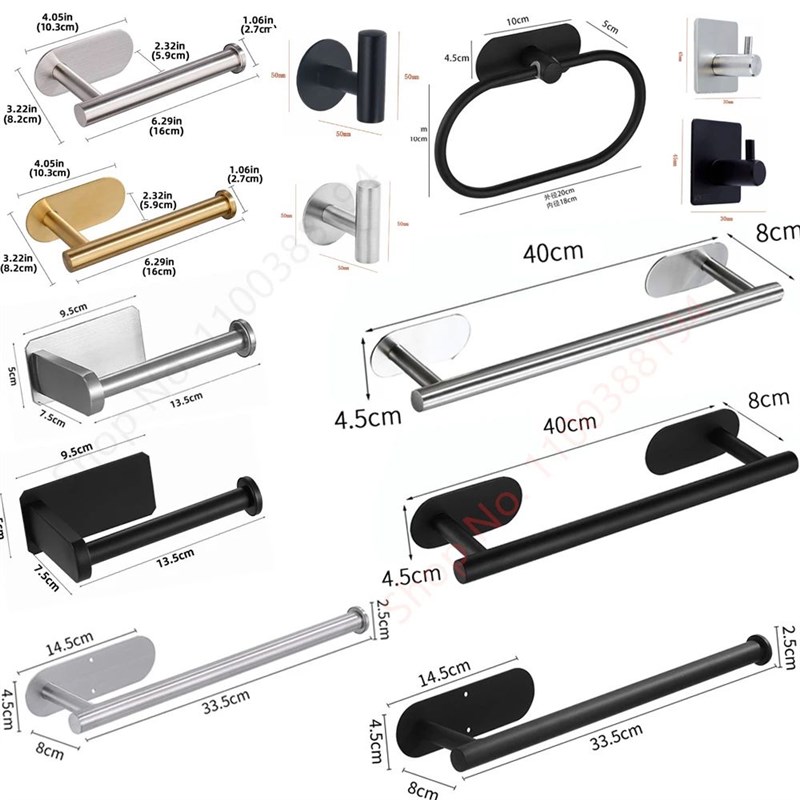 Adhesive Toilet Paper Holder Wall Mount For Bathroom Ki.tche