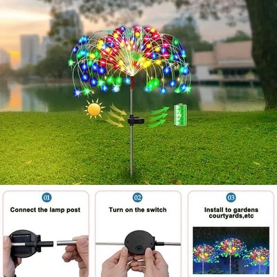 Solar LED Firework Fairy Lights OGutdoor Garden Decoration