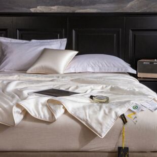 辽锦高端柞蚕丝秋冬被纯色有机中长丝透气吸汗抑菌蚕丝被抗菌居家