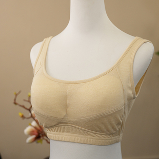 辽锦柞蚕丝粗带文胸无钢圈无排扣不闷汗聚拢舒适透气