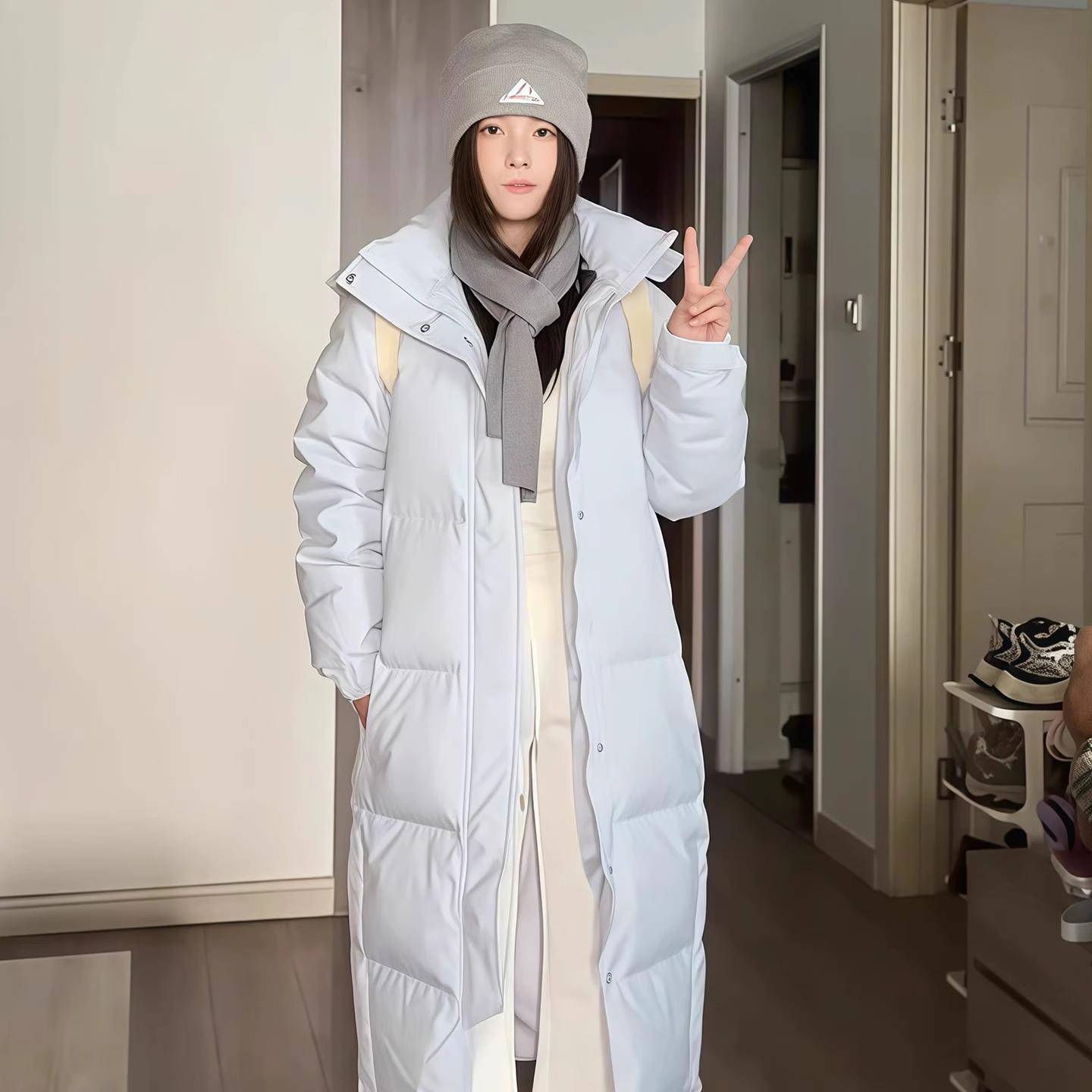 长款羽绒服女同款冬季2025新款中戏棉服情侣宽松过膝加厚棉衣外套