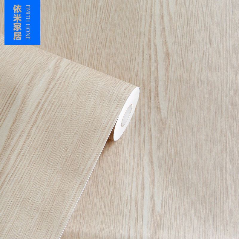 韩版PVC木纹贴纸自粘墙纸壁纸展柜家具翻新加厚带导气槽贴膜30米