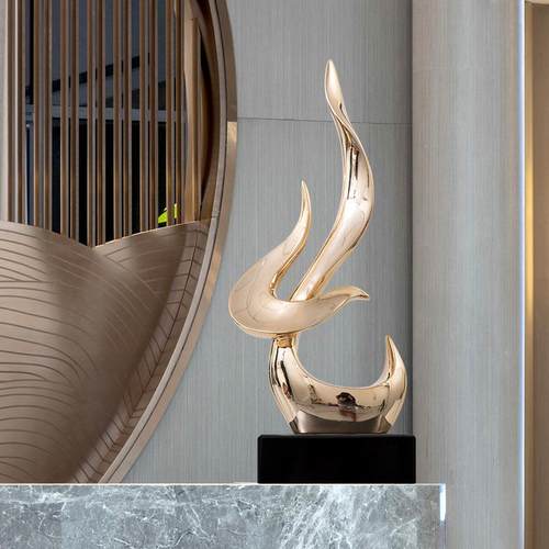 电镀树脂大摆件现代简约客厅玄关电视柜家居饰品办公室工艺品摆设