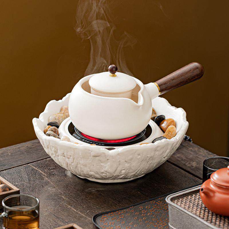 秦艺围炉煮茶全套室内家用煮茶器泡茶壶电陶炉烤茶煮茶壶套装手绘