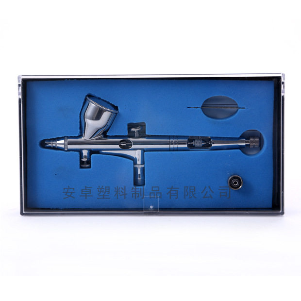 供应HD-180喷笔0.2mm口径9cc料壶双动外调笔身镂空 美术模型喷笔
