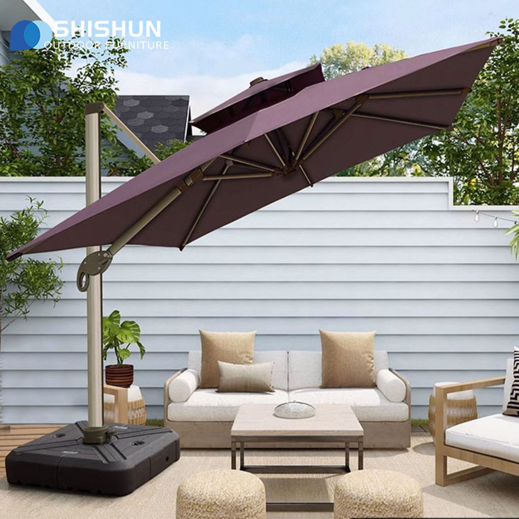 休闲户外遮阳别墅花园伞阳台庭院外摆太阳伞室外民宿露台罗马伞
