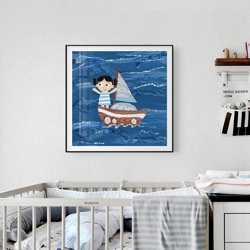 温馨可爱儿童房卡通动物装饰画幼儿园母婴店版画小恐龙客厅卧室