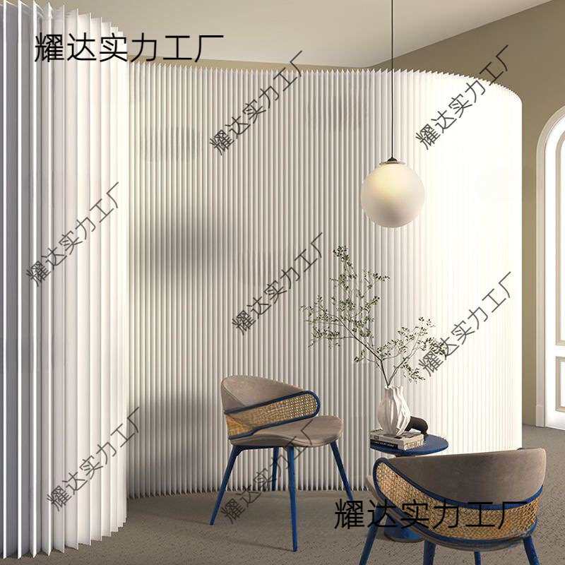 一墙纸隔白色纸墙屏风办公室分隔板可折叠屏风挡板直播间背景道具