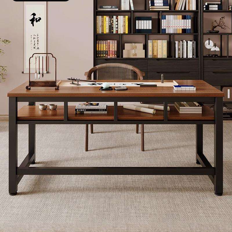 书桌书法桌子家用学生书画桌双层培训辅导班绘画毛笔写字台电脑桌