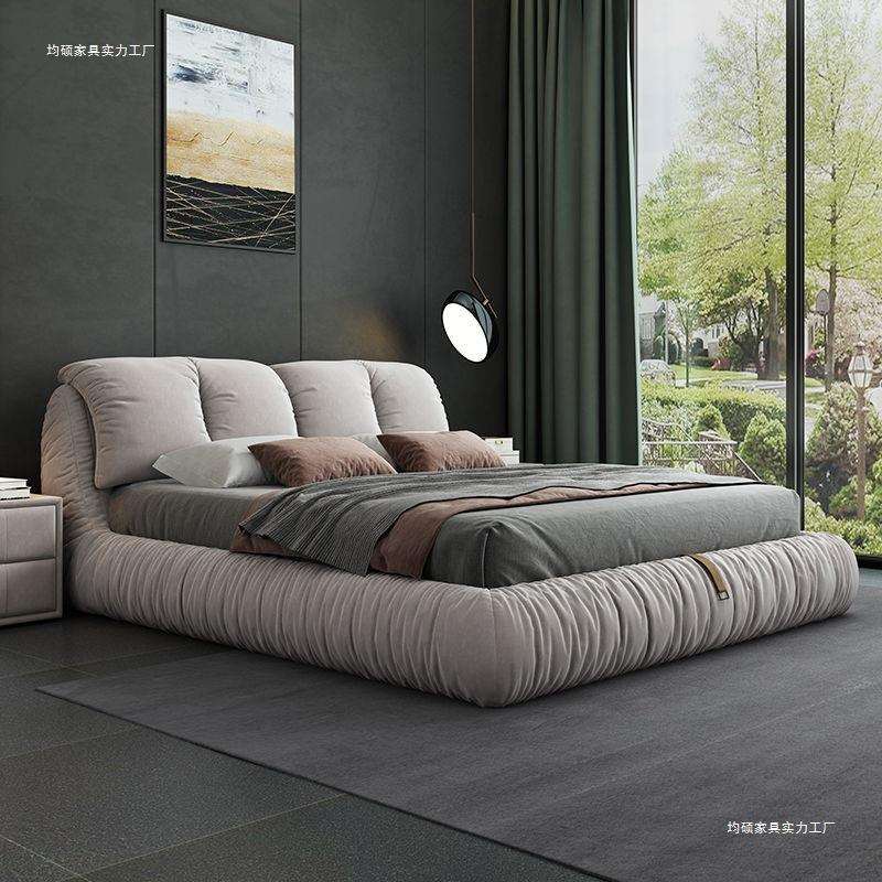 北欧免洗科技布床现代简约床双人1.8x2米1.5M软包主卧大床水洗