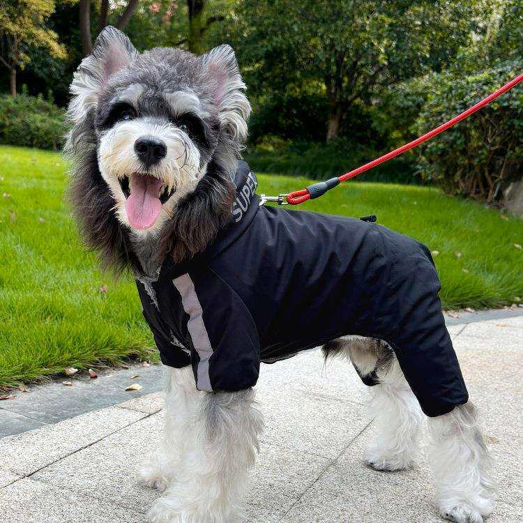 四脚狗衣服秋冬款比熊泰迪小型犬小狗冬季雪纳瑞衣服酷帅可牵引