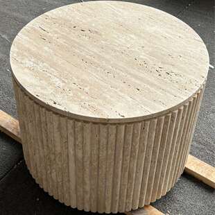 洞石石材大理石餐桌台茶几餐边柜工厂石灰华材质原石真石