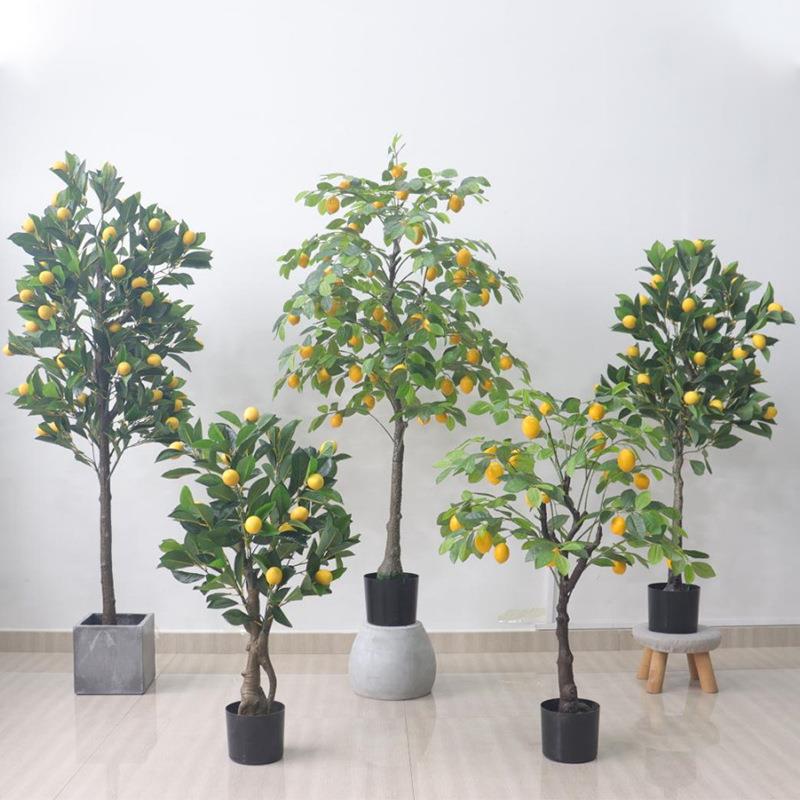 北欧风仿真植物柠檬树室内装饰绿植盆景假花家居摆件装饰