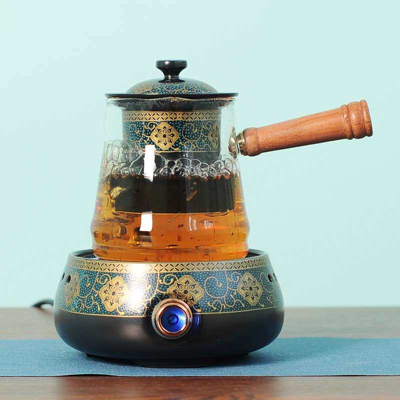 玻璃煮茶壶电陶炉家用室内煮茶器耐高温围炉煮茶的壶侧把陶壶炉子