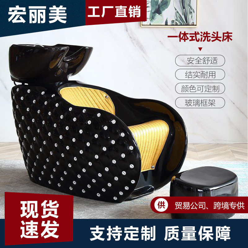 出口外贸新美发店欧式专用陶瓷深盆洗头床理发店冲水床陶瓷洗头床