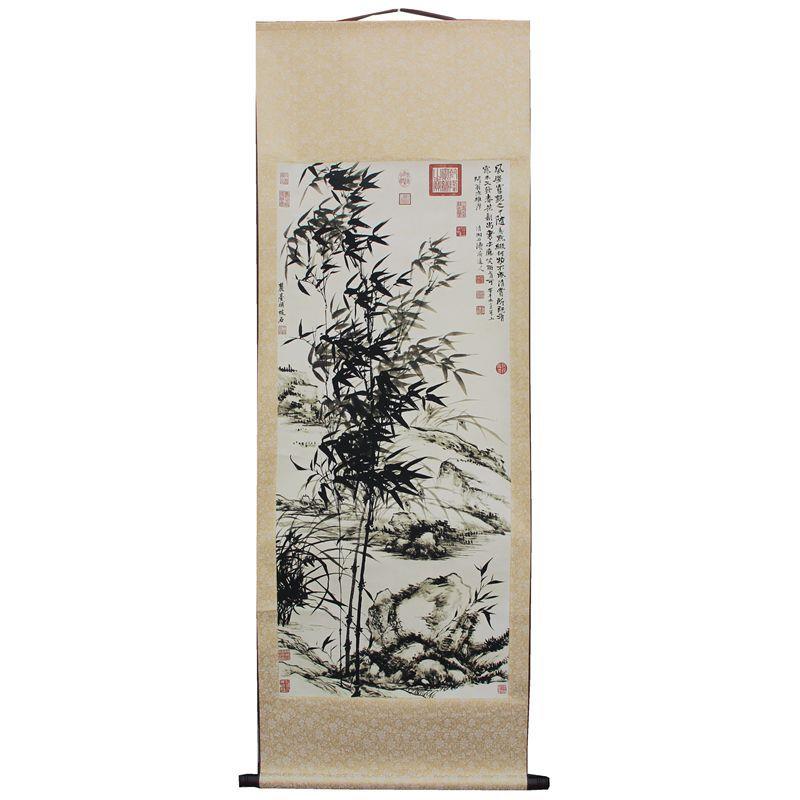 收藏字画客厅装饰画挂画中堂画国画已装裱石竹子