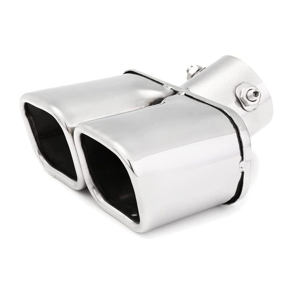 跨境热销方口双排直方款弯款汽车尾喉加厚不锈钢尾喉排气管消声器